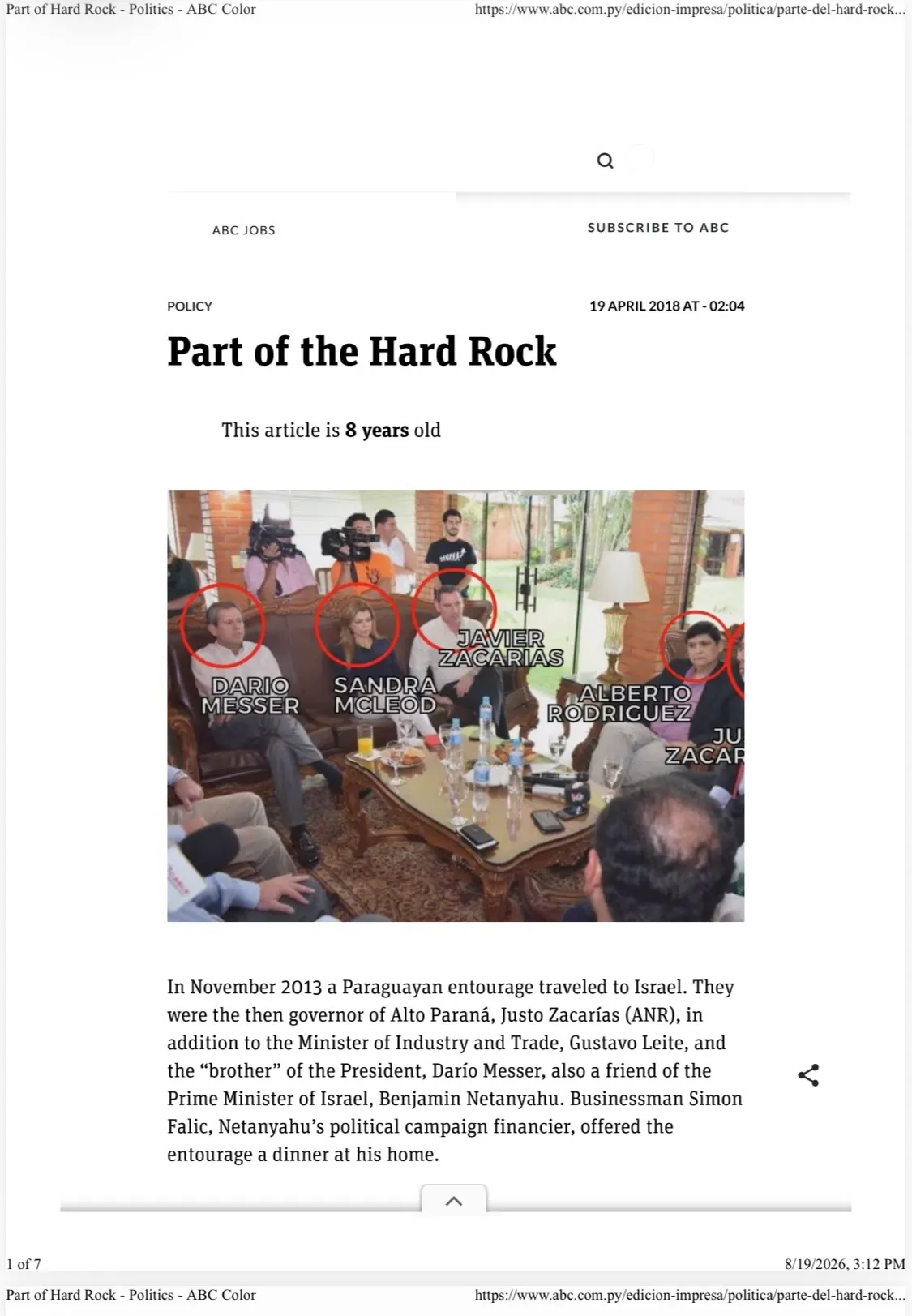 NARCO-NETANYAHU — FLASHBACK: One of South America’s Largest Newspapers Described Personal “Friendship” Between Now-Imprisoned Global Narco & “South America’s Largest Money Launderer,” Israel’s Mr. Dario Messer-Gois